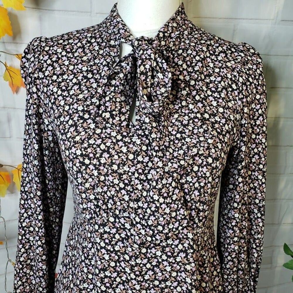 Dainty Floral Paris Atelier & Other Stories Neck Tie Mini Dress womens S small